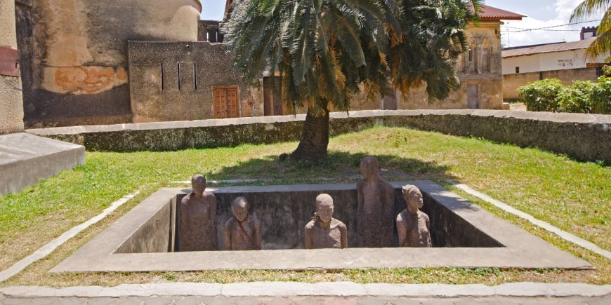 Innhegning på det gamle slavemarkedet i Stone Town, Zanzibar