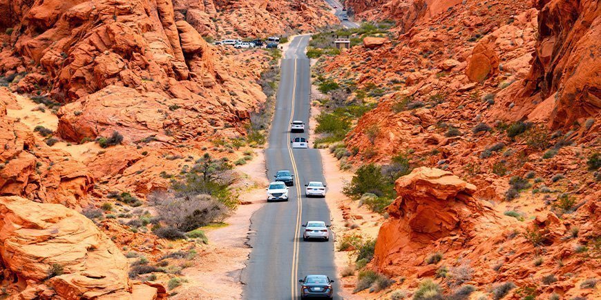 White Domes Road i Valley of Fire State Park i USA