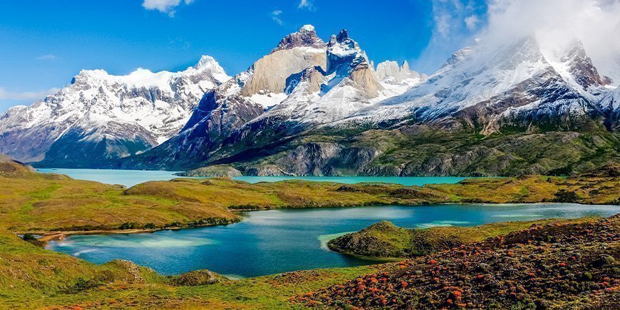 Vår i vakre Torres del Paine nasjonalpark i Chile