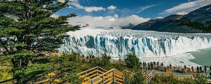Perito Moreno-breen en solrik dag, Patagonia, Argentina
