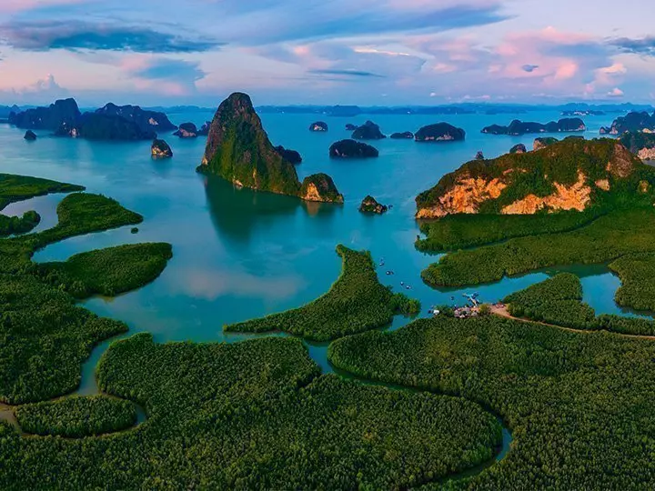 Utsikt over Phang Nga-bukten i Thailand