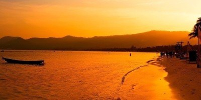 Solnedgang på Chaweng-stranden på Koh Samui