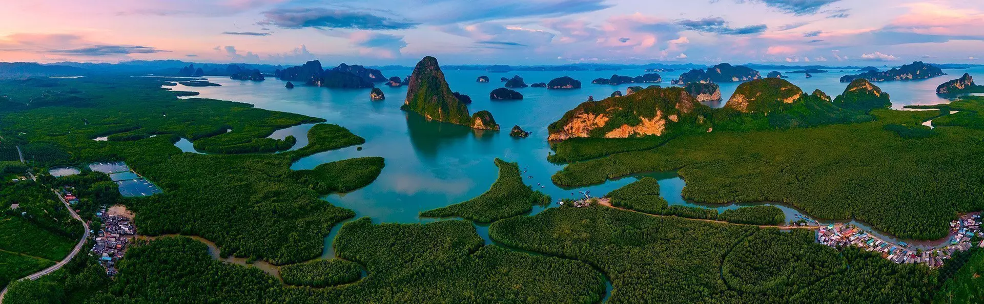 Utsikt over Phang Nga-bukten i Thailand