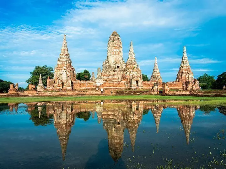 Wat Chaiwattanaram-templet i Ayutthaya, Thailand.