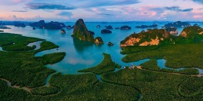 Utsikt over Phang Nga-bukten i Thailand